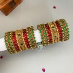2D Kada And Lakshmi Bangles -(Green And Red )