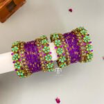 2D Kada Bangles -(Turquoise Green & Purple )