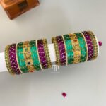 Sita Raman Bangles -Purple And Turquoise Green