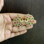 Peacock - earcuff & Jhumka