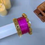 Rashmika Inspired Bangle set – Rani Pink