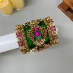 Gandaberunda Bangles - Rani Pink & Green